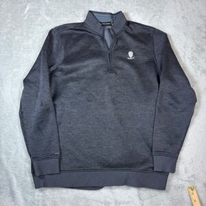 Under Armour Sweater Mens XL Storm 1/4 Zip Pullover Herringbone Gray Stretch